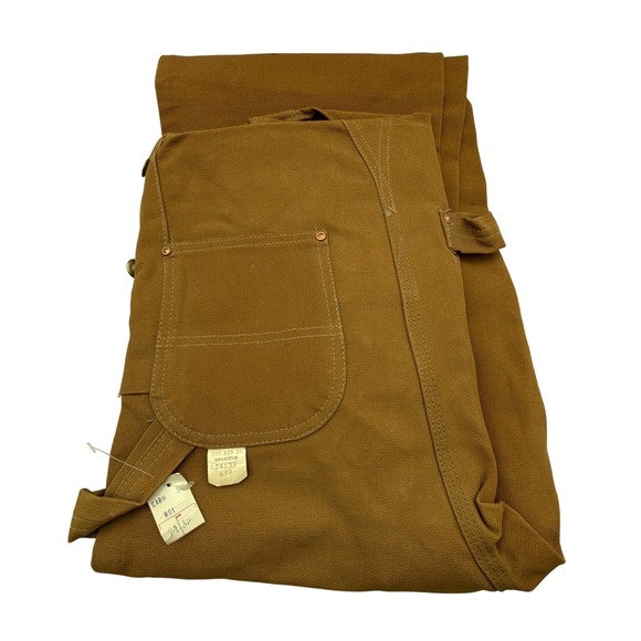 Vintage Carhartt R01 Brown Duck Canvas Bib Overalls 24x32 Mens Workwear